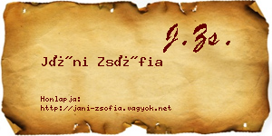 Jáni Zsófia névjegykártya