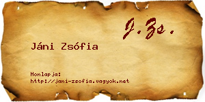Jáni Zsófia névjegykártya