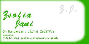 zsofia jani business card